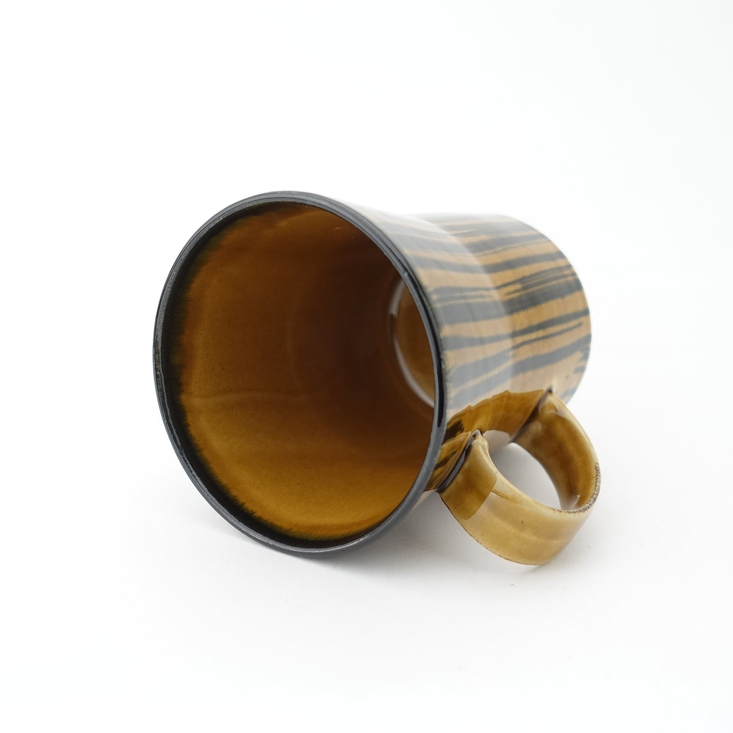 FD Striped Amber Glaze Mug Hasami Porcelain
