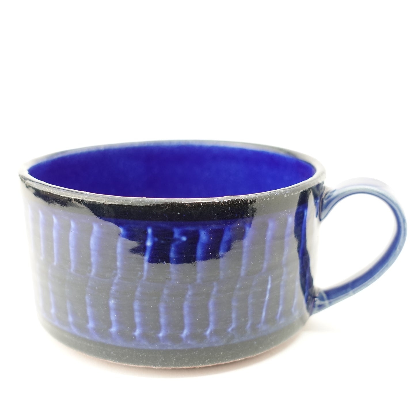 FD Blue Glaze Brush Soup Mug Hasami Porcelain