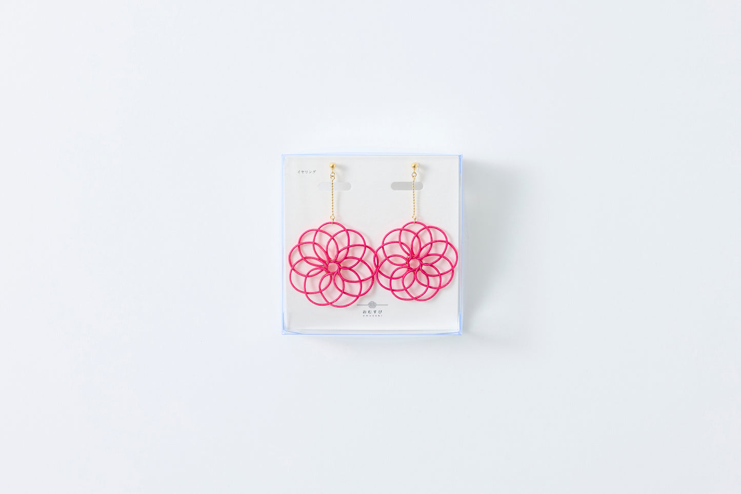 Hana Wind Chime | Non-Pierced Earrings (Resin) - Raspberry Red