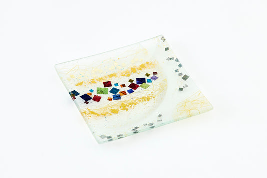 Twin Moons – Iroyaku with Kirihaku – Translucent Square Plate