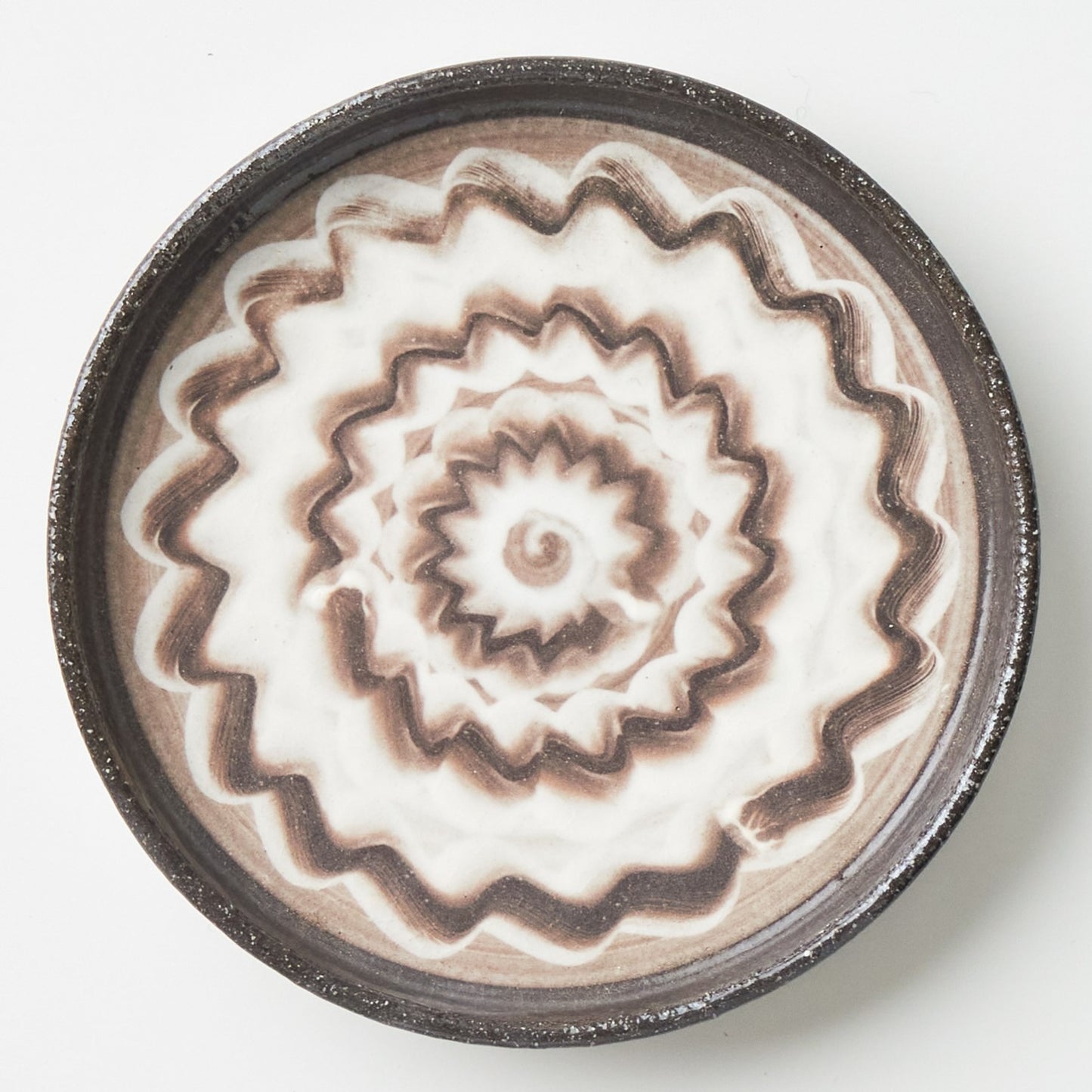 FD White Glaze Ripple Coffee Cup & Saucer Hasami Porcelain