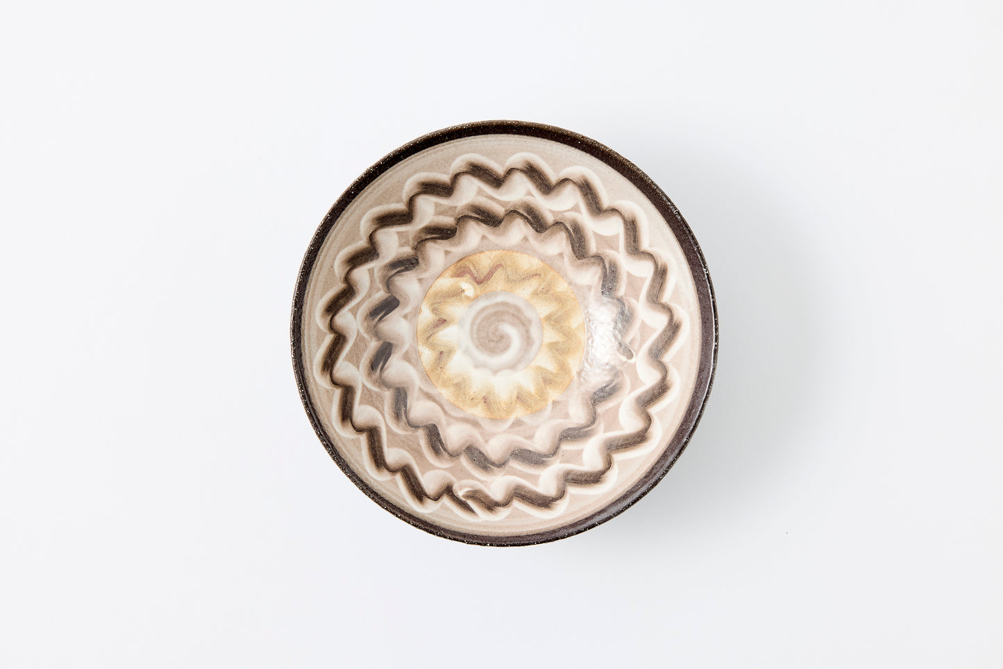 FD White Glaze Ripple Mehagi 5.5-inch Flat Bowl Hasami Porcelain