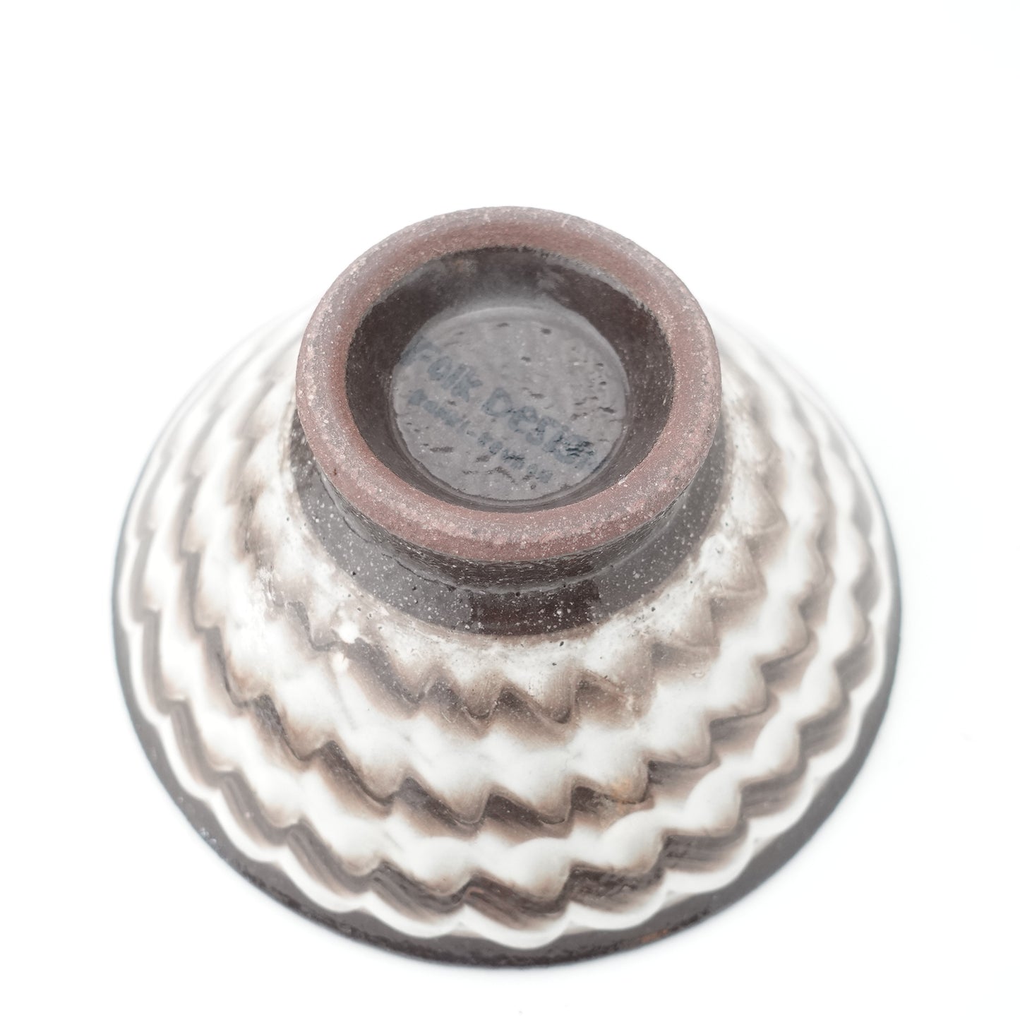 FD White Glaze Ripple Rice Bowl Hasami Porcelain