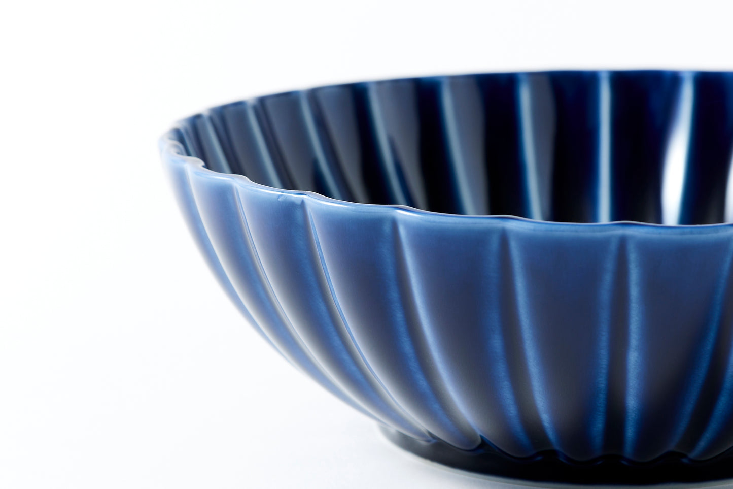 Deep Round Bowl Eggplant Navy Blue Large