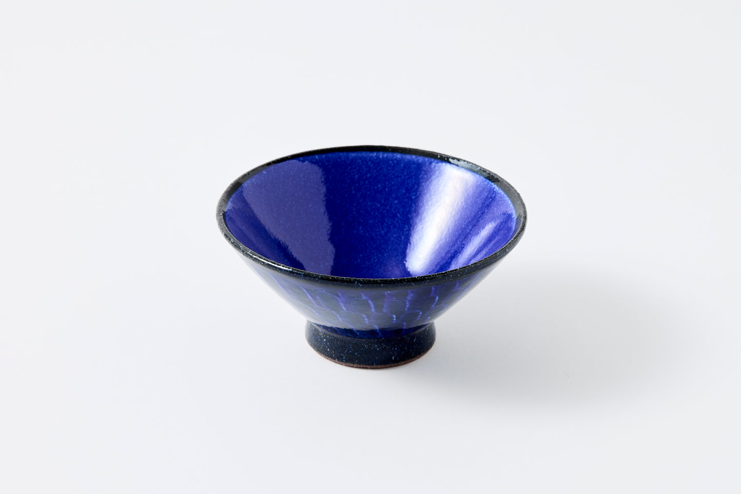 FD Blue Glaze Brush Stroke Rice Bowl Hasami Porcelain