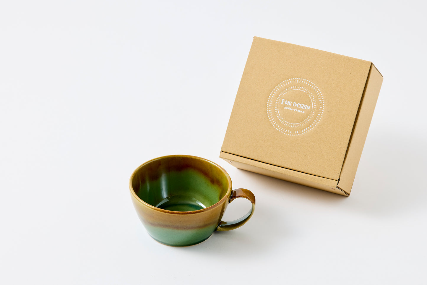 FD Amber Oribe Split Glaze Soup Mug Hasami Porcelain
