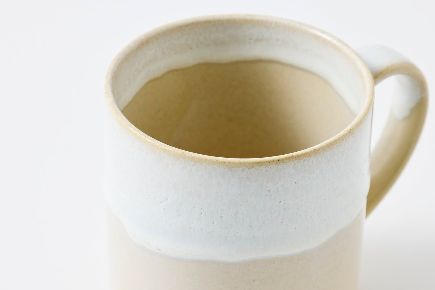 FD White Karatsu Drip Tall Mug Hasami Porcelain