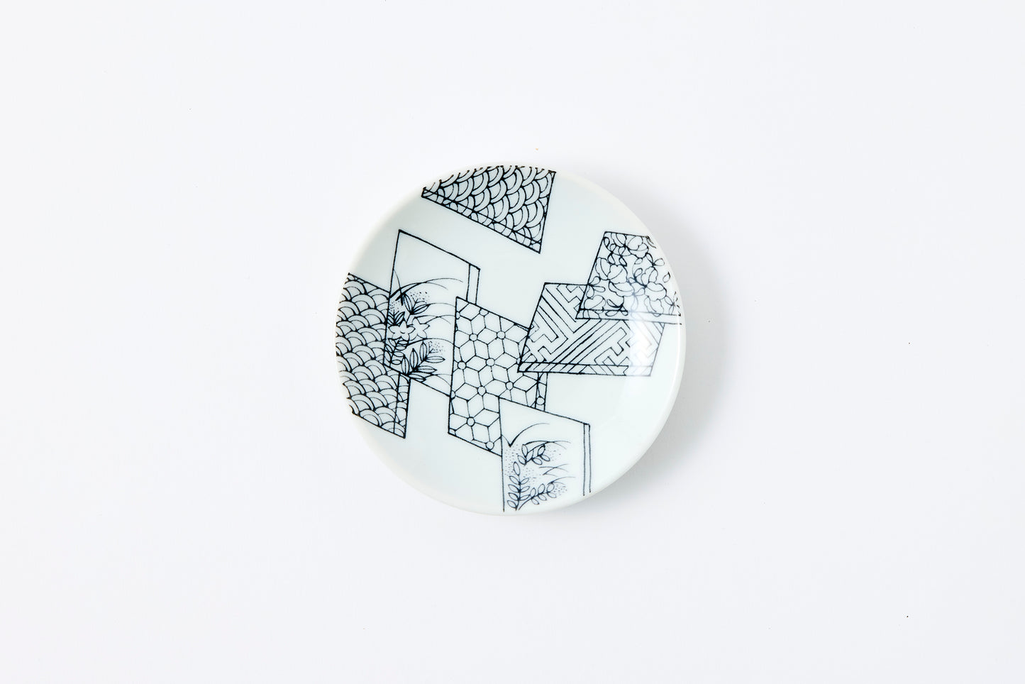 Ezoshi Motif Nabeshima Komon Small Plate Imari Porcelain