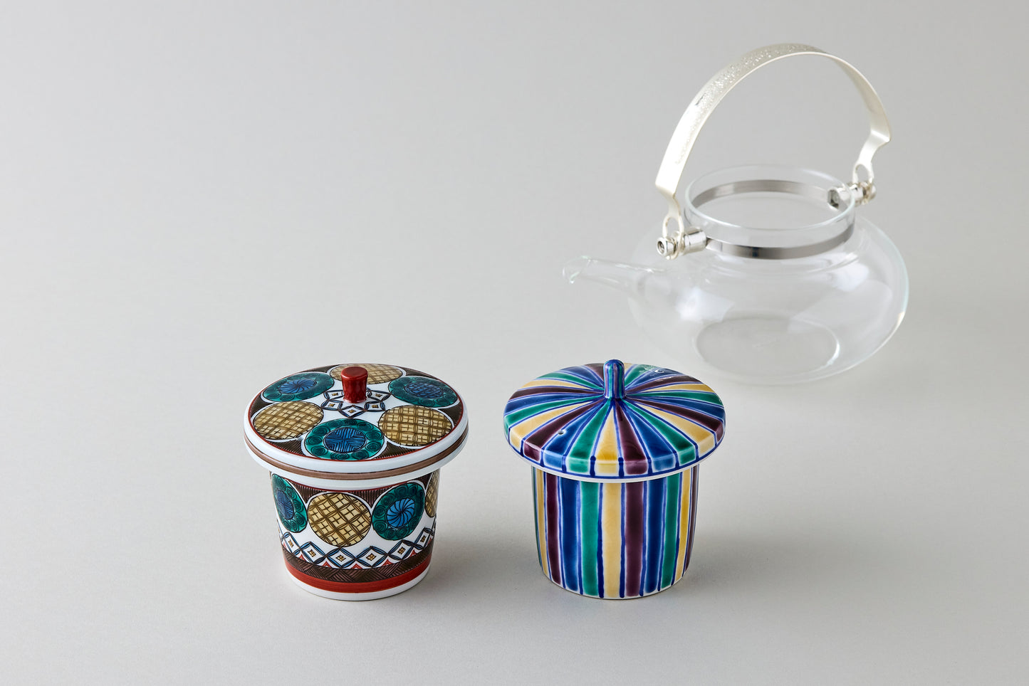 Kutani Glass Teapot - Ko-Kutani Circle Motif