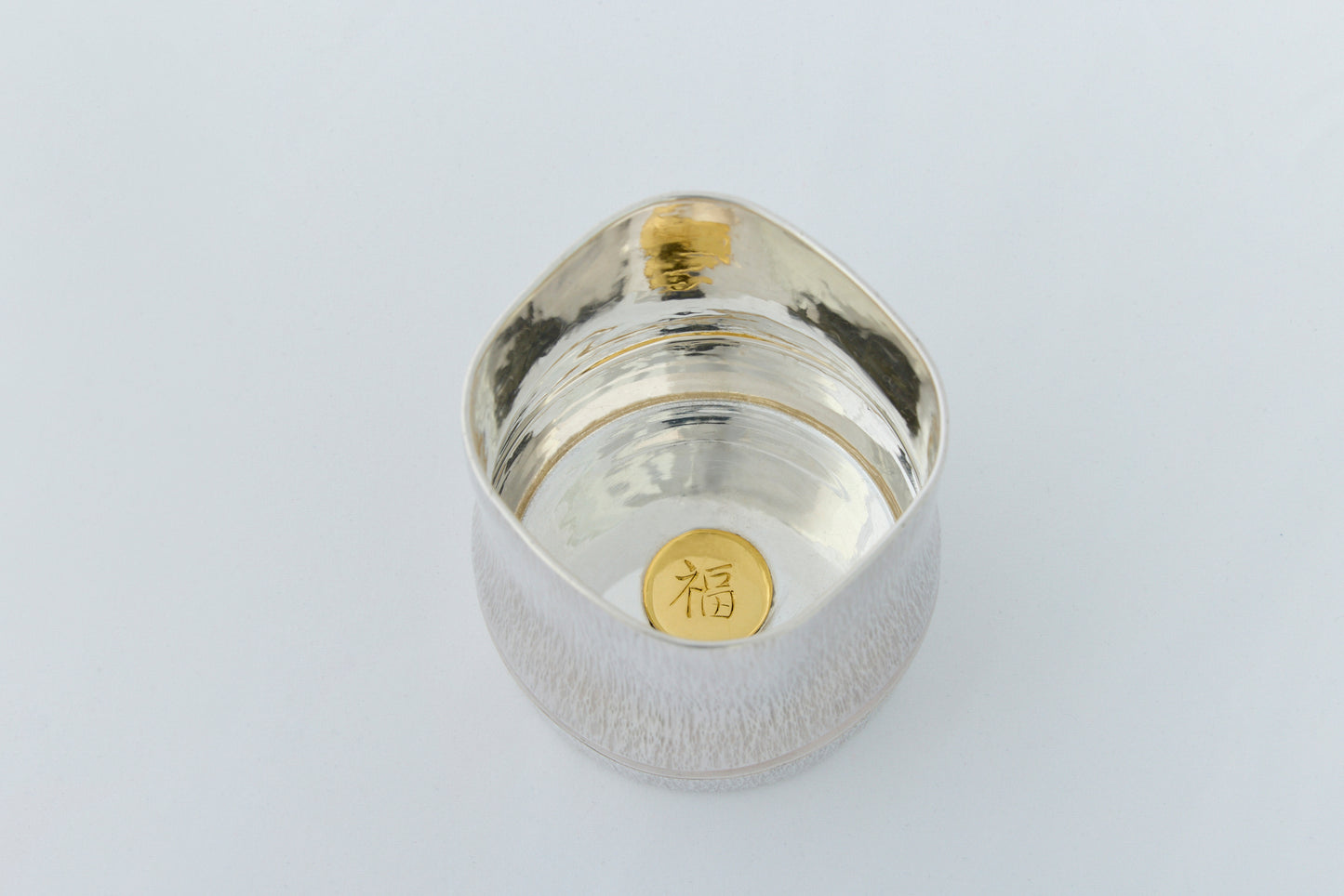 Pure Silver Bamboo-Style Sake Pitcher and Cup Set