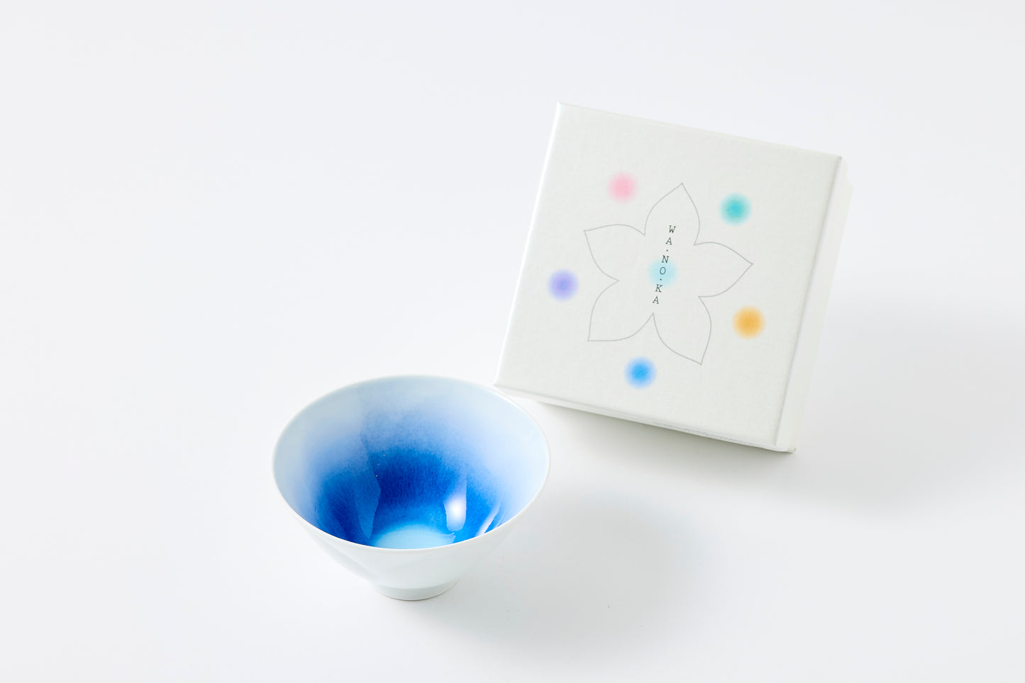 WANOKA Flower-Shaped Rice Bowl BL Arita Porcelain