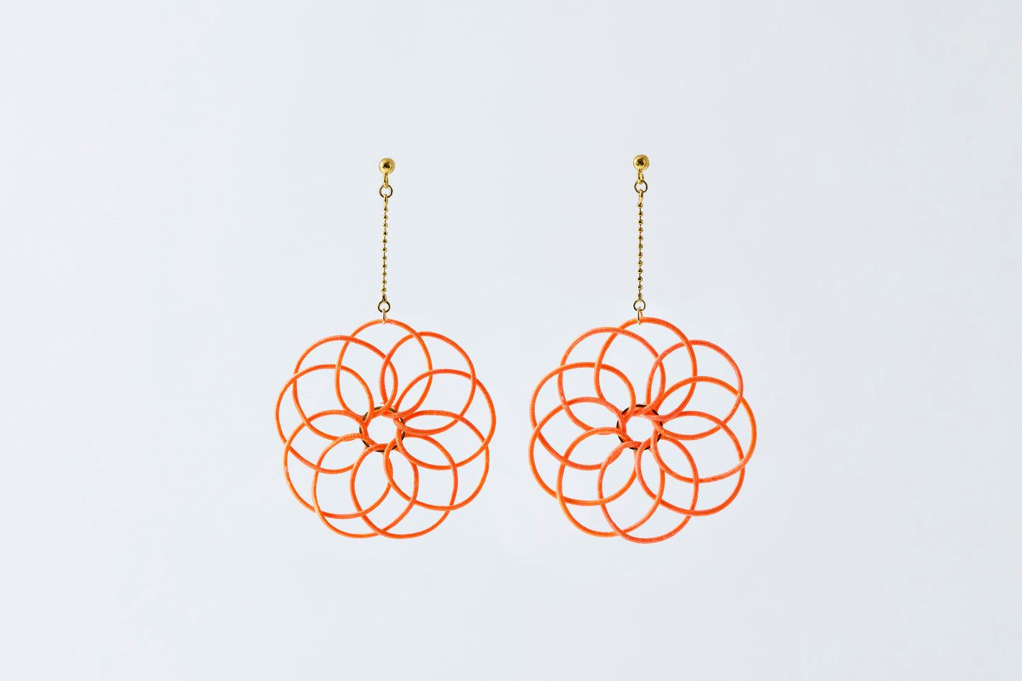 Hana Wind Chime | Post Pierced Earrings - Light Orange