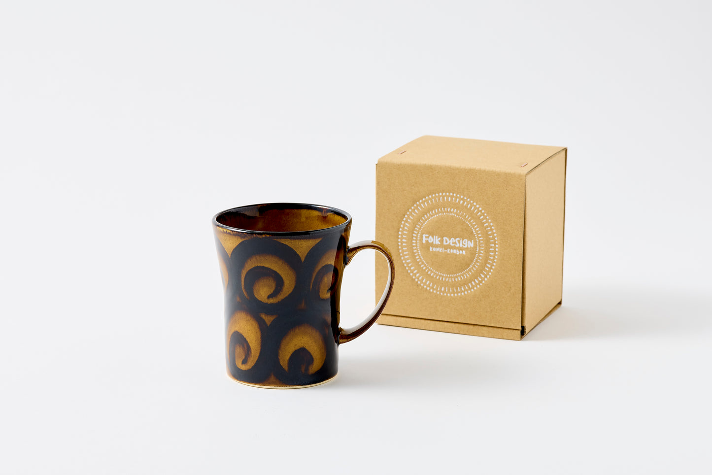 FD Circular Motif Amber Glaze Mug Hasami Porcelain