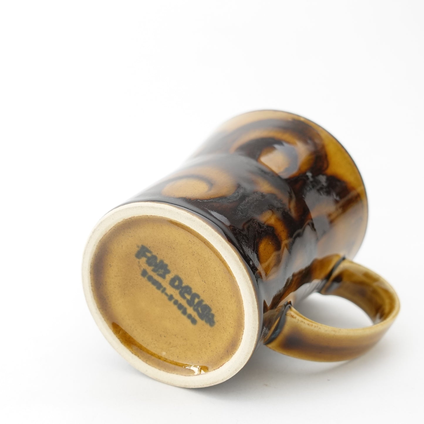 FD Circular Motif Amber Glaze Mug Hasami Porcelain