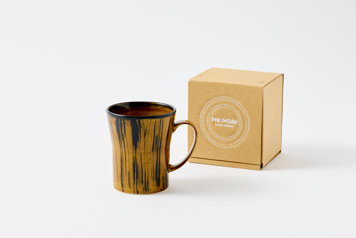 FD Striped Amber Glaze Mug Hasami Porcelain