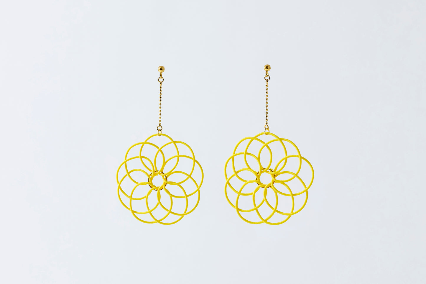 Hana Wind Chime | Non-Pierced Earrings (Resin) - Canola Yellow