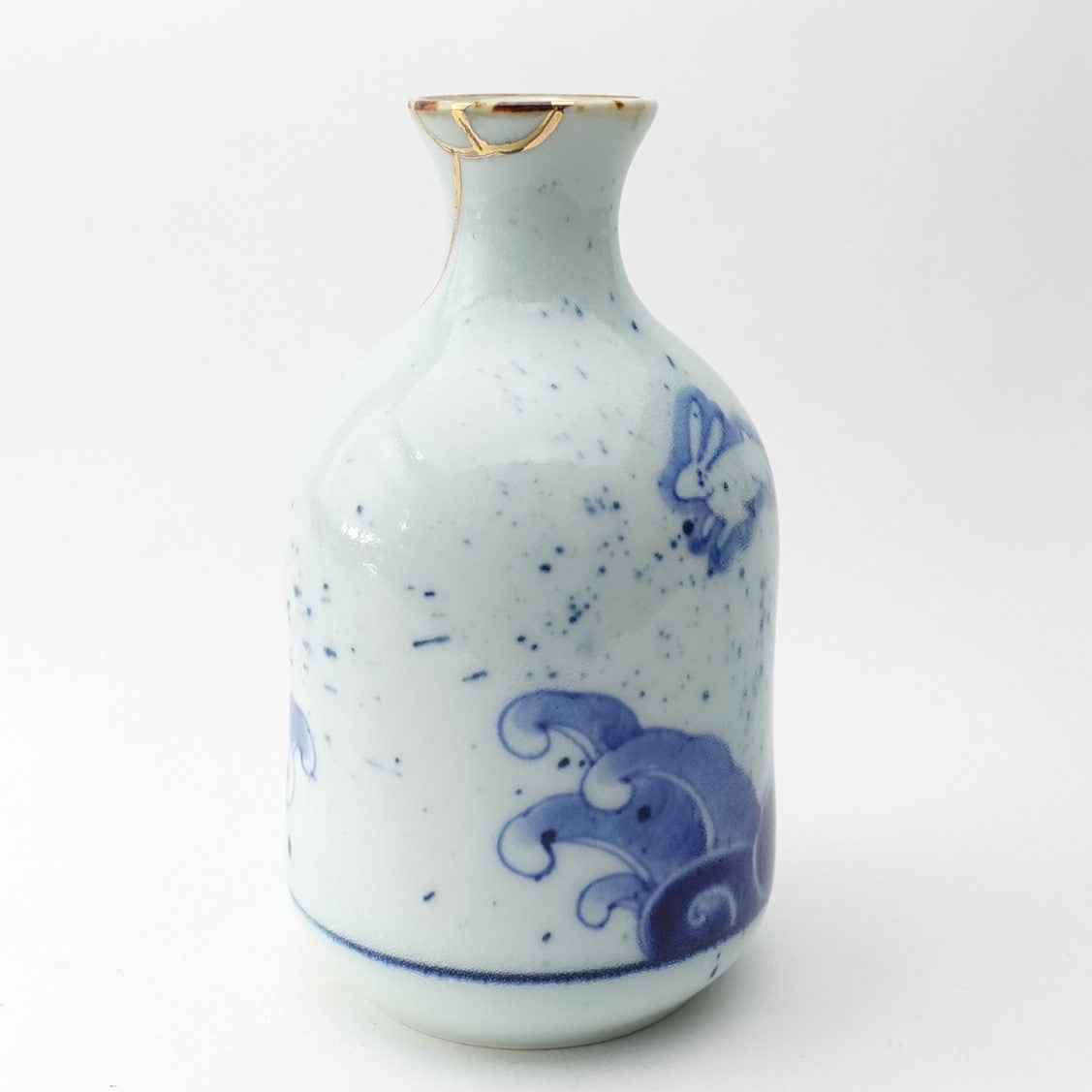 Gold Line Kosome Rabbit Sake Set Imari Porcelain