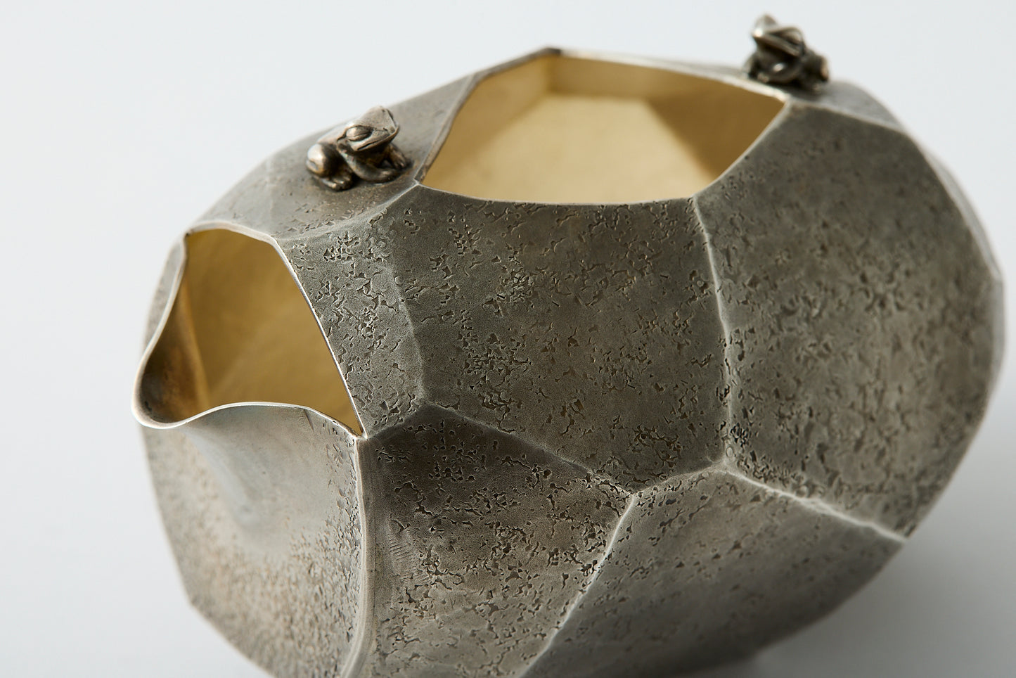 Pure Silver/Gold Bamboo-Shaped Sake Pitcher and Cup Set