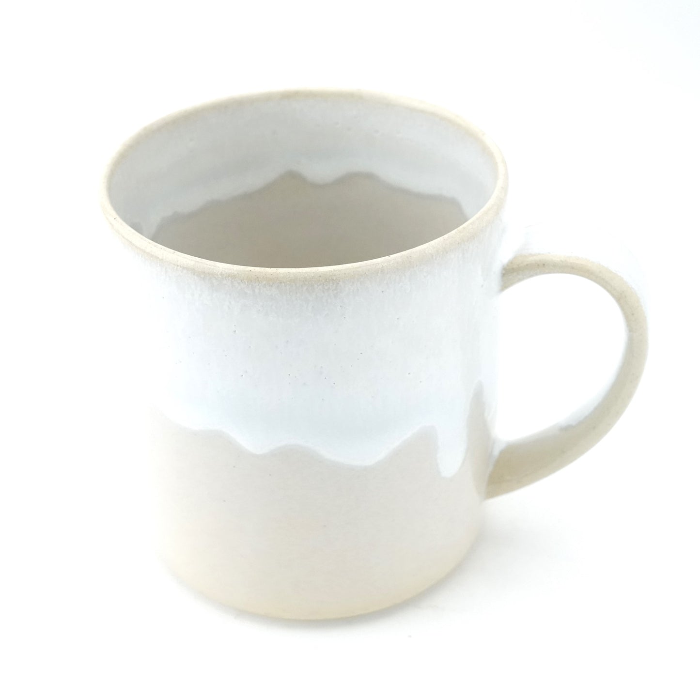 FD White Karatsu Drip Tall Mug Hasami Porcelain