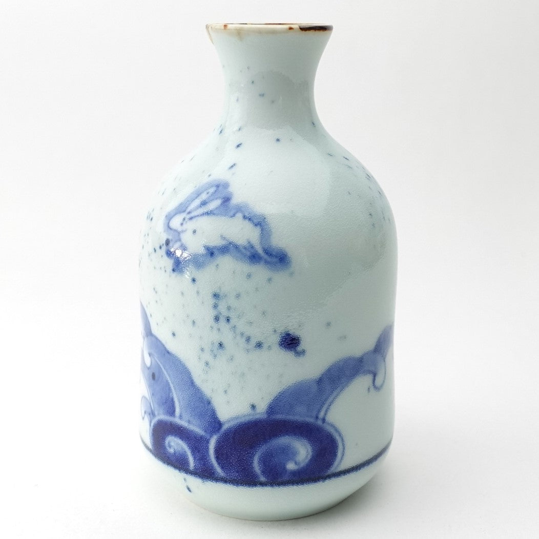 Gold Line Kosome Rabbit Sake Set Imari Porcelain