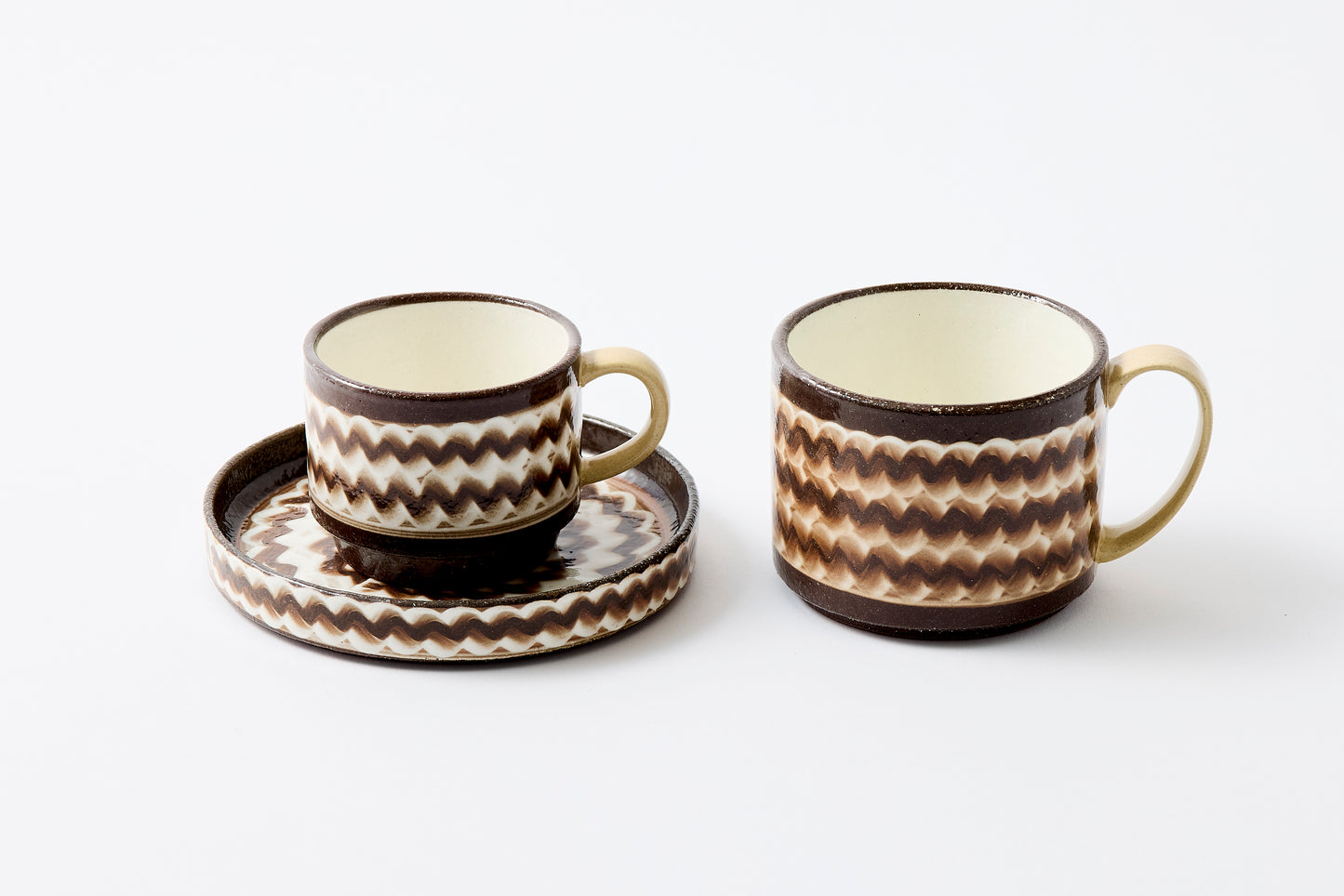 FD White Glaze Ripple Mug Hasami Porcelain