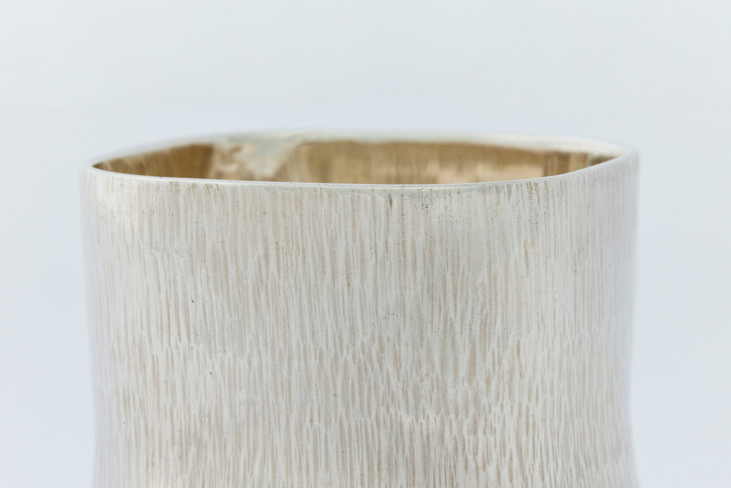 Pure Silver Bamboo-Shaped Sake Vessel