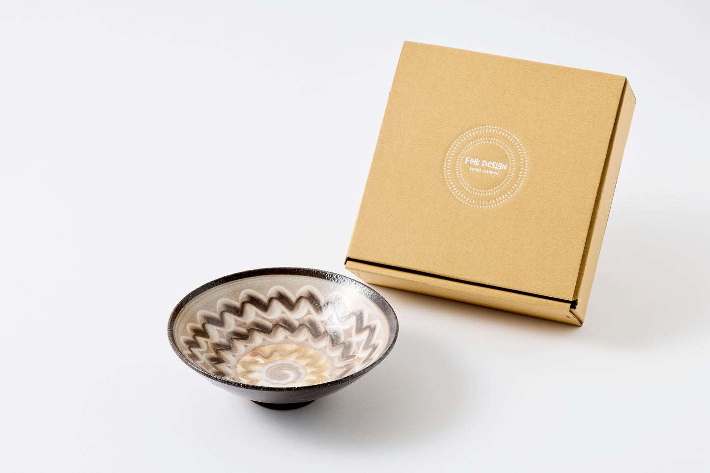 FD White Glaze Ripple Mehagi 5.5-inch Flat Bowl Hasami Porcelain