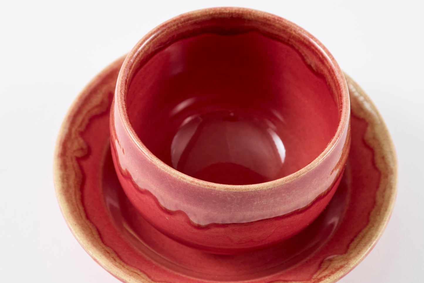 FD Edge Glaze Drip Sencha Teacup & Saucer Hasami Porcelain