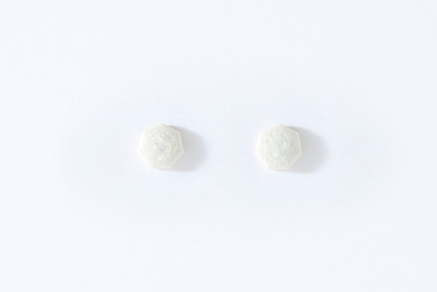 Ice-Colored Heptagonal Earrings
