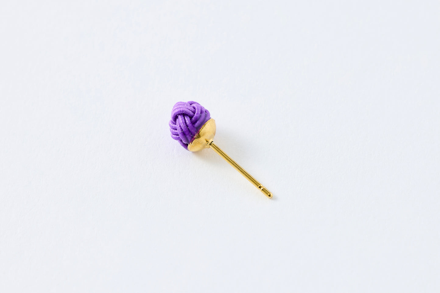 Musubi-dama | Post Pierced Earrings - Iris Purple