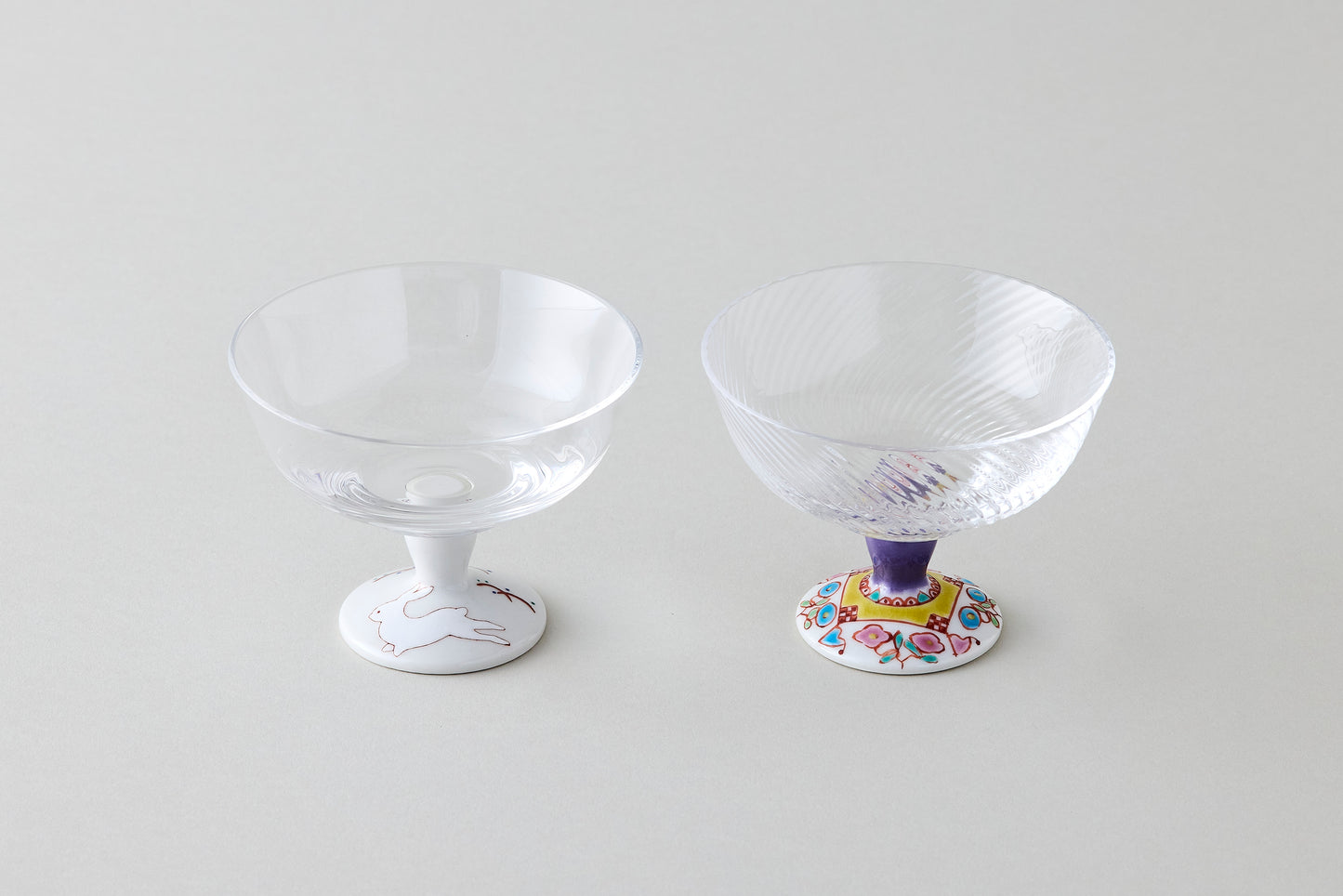 Dessert Glass Small (Plain) - Rabbit Motif Red