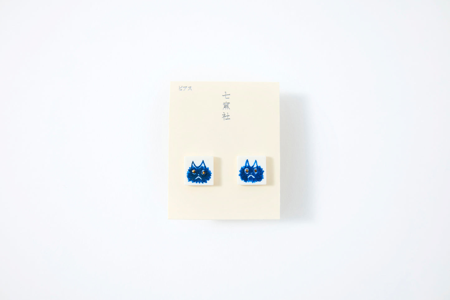 Hand-Painted Mini Tile Cat Earrings