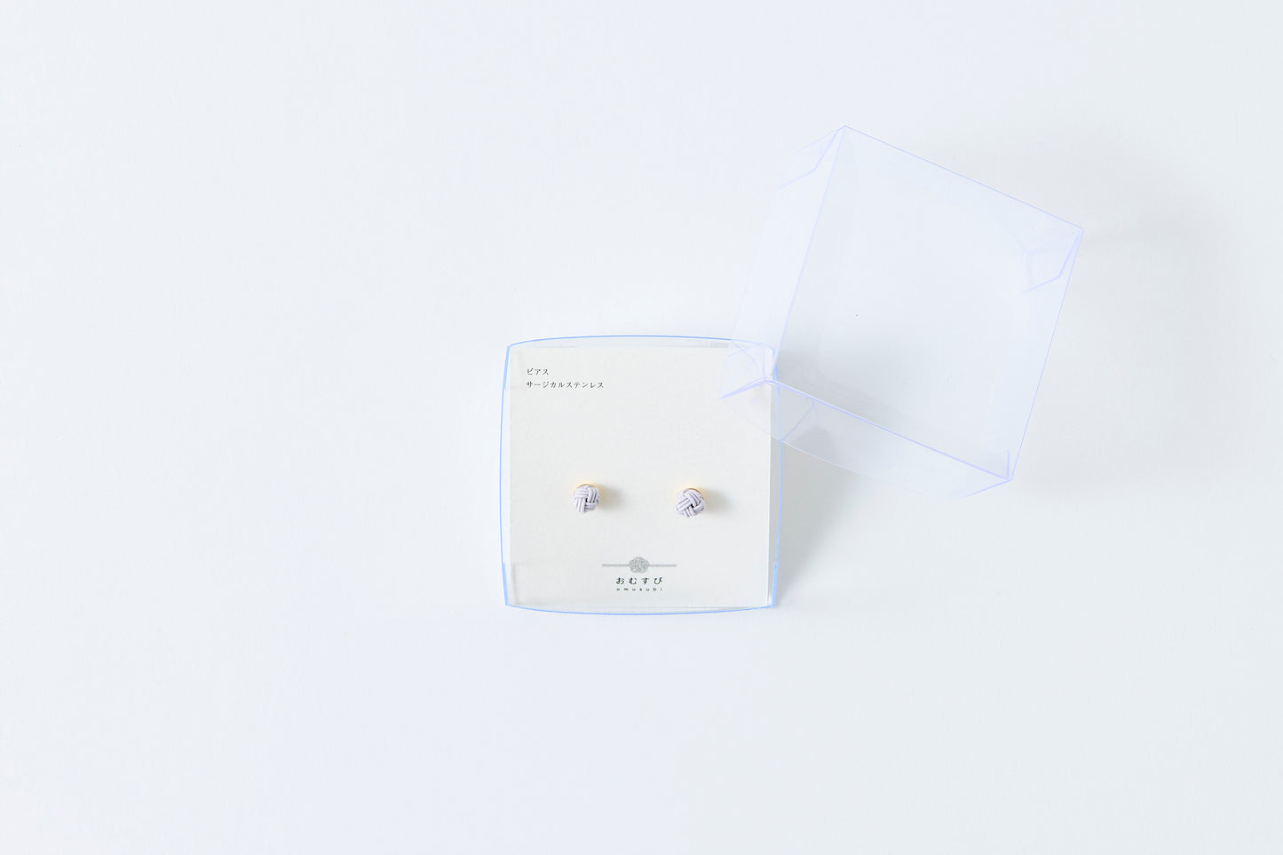 Musubi-dama | Post Pierced Earrings -Cherry Blossom Gray