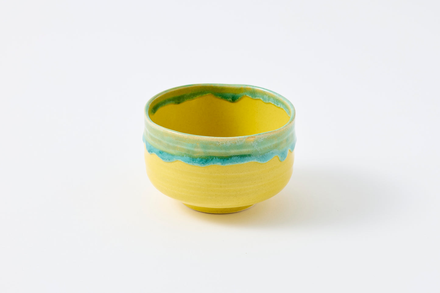 FD FD Yellow Glaze with Edge Drip Nodate Matcha Bowl Hasami Porcelain