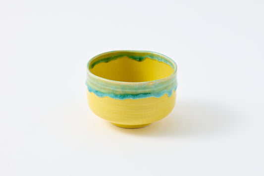 FD FD Yellow Glaze with Edge Drip Nodate Matcha Bowl Hasami Porcelain
