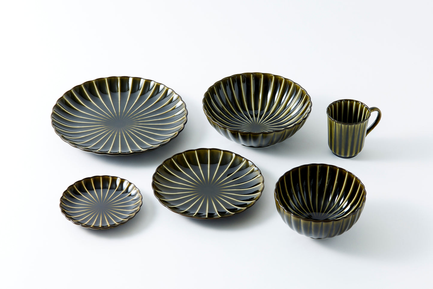 Deep Round Bowl Rikyu Green Large
