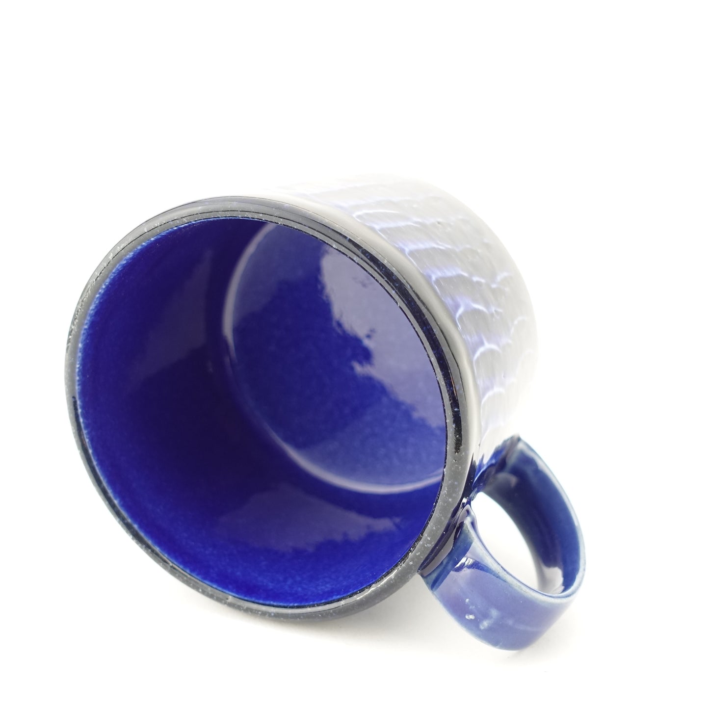 FD Blue Glaze Brush Stroke Lidded Mug Hasami Porcelain