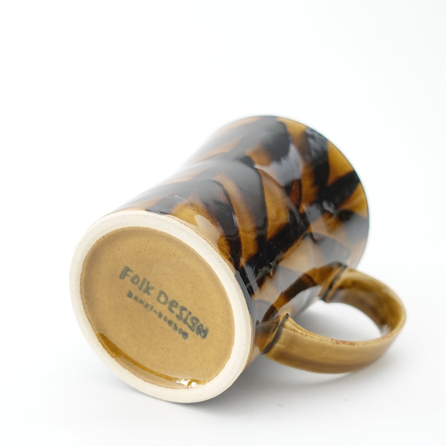 FD Arrow Feather Motif Amber Glaze Mug Hasami Porcelain
