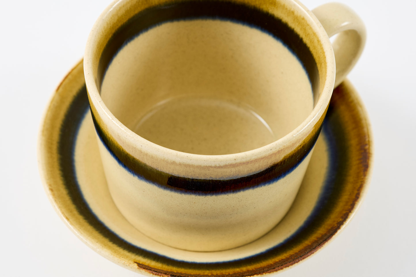 Two-Tone Wrapped Cup & Saucer Hasami Porcelain