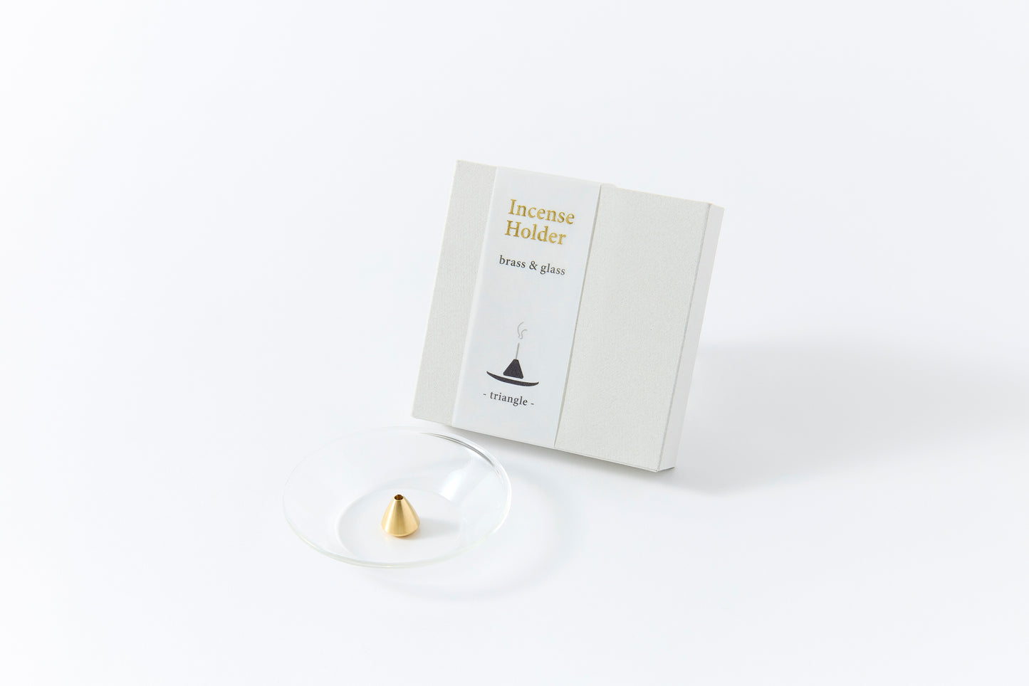 Brass Top Glass Plate Triangle