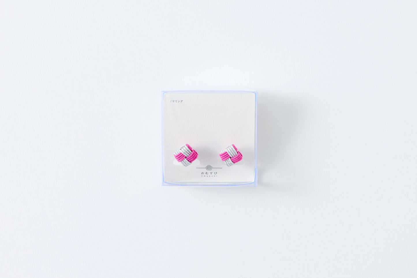 Ichimatsu | Non-Pierced Earrings (Resin) - Rhododendron & Silver