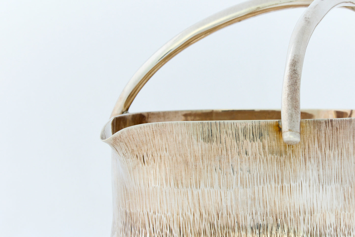 Pure Silver Bamboo-Shaped Sake Vessel