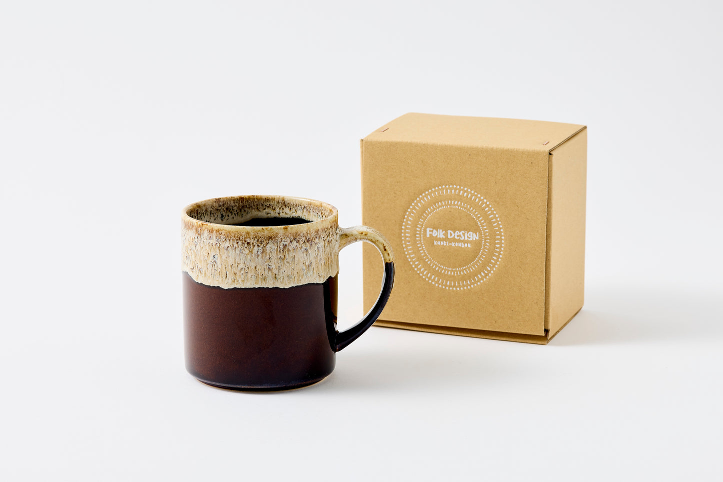 FD Brown Karatsu Drip Tall Mug Hasami Porcelain