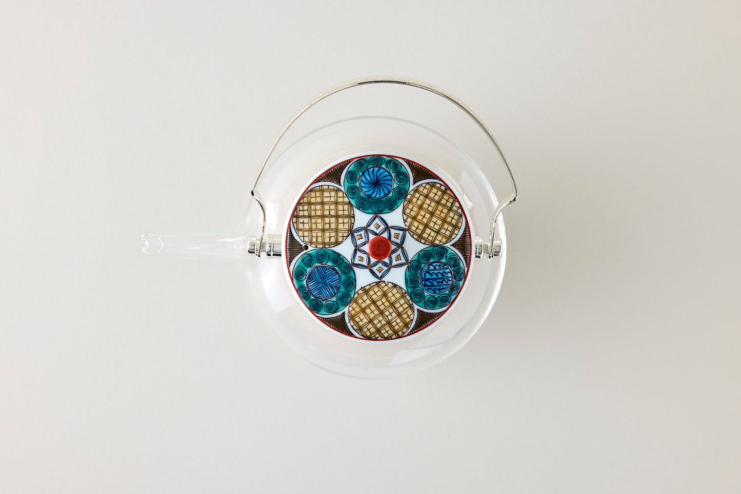 Kutani Glass Teapot - Ko-Kutani Circle Motif