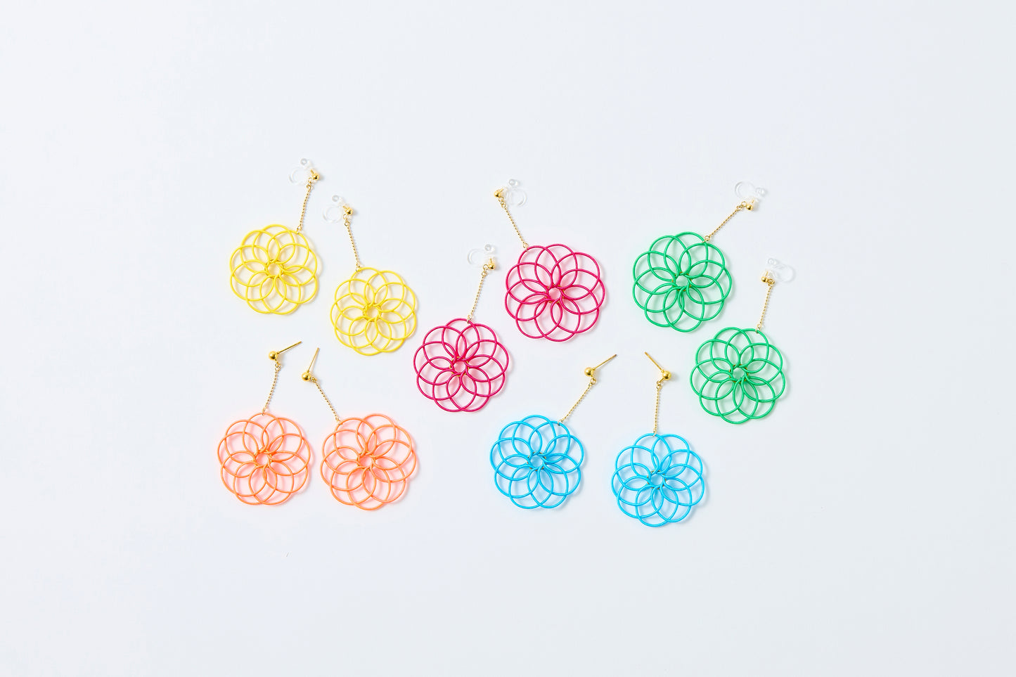 Hana Wind Chime | Non-Pierced Earrings (Resin) - Canola Yellow