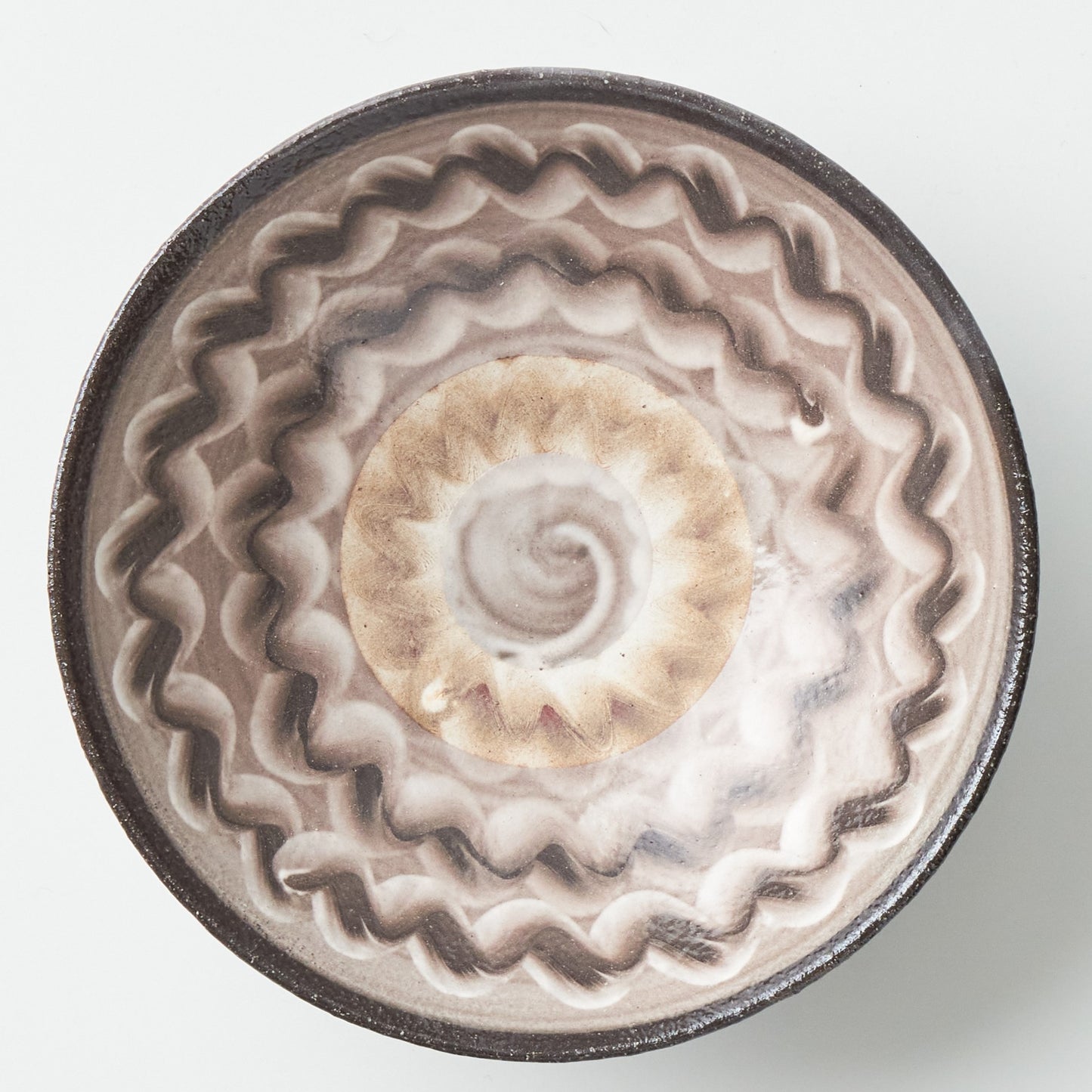 FD White Glaze Ripple Mehagi 5.5-inch Flat Bowl Hasami Porcelain