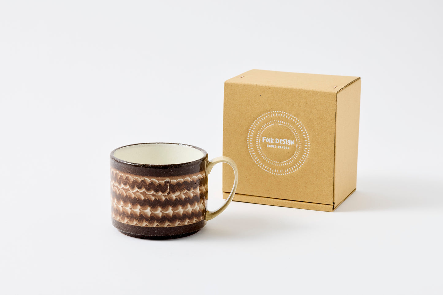 FD White Glaze Ripple Mug Hasami Porcelain