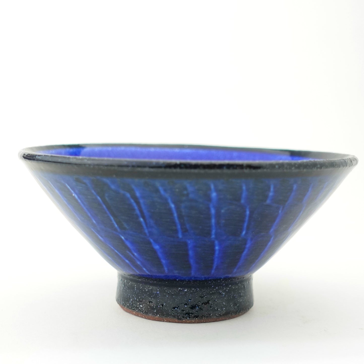 FD Blue Glaze Brush Stroke Rice Bowl Hasami Porcelain