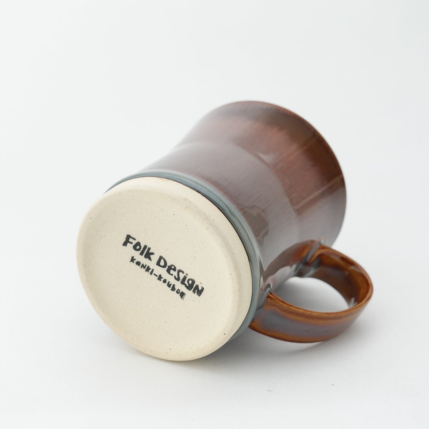 FD Rust Rim and Amber Glaze Mug Hasami Porcelain