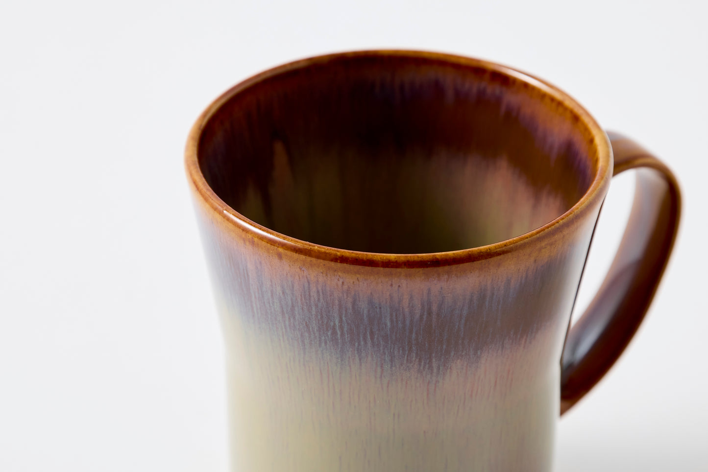 FD Rust Rim and Amber Glaze Mug Hasami Porcelain